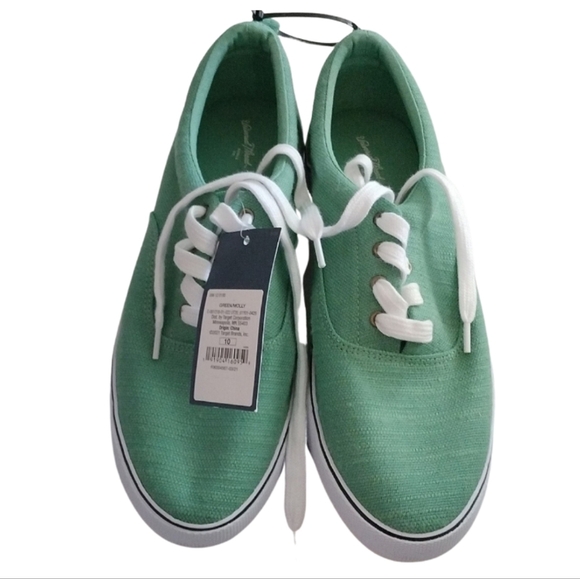 Universal Thread Shoes - Universal Thread Women's Vulcanized Molly Sneakers, Green, size 10